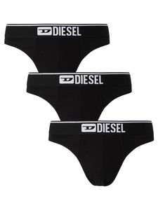 Diesel 3er-Pack String-Tangas, Schwarz XL