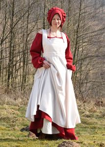 Mittelalter Schürze Ruth, natur, One-Size - Schürzenkleid - Trachtenschürze - Mittelalterkleidung Damen