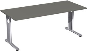 C-Fuß Flex Schreibtisch, gerade, verschiedene Größen und Farben, FarbeNachbildung:Graphit, Größe Tischplatte:180 x 80 cm