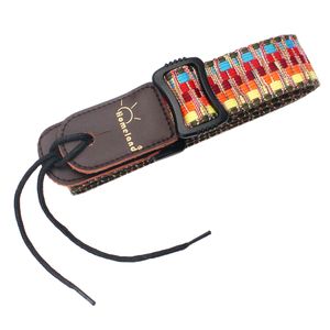 Vintage Stripy Style Lederenden Gitarrengurt Für Ukulele Uke Banjo