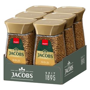 JACOBS Gold 6 x 100g löslicher Kaffee 6 Gläser Instantkaffee Löskaffee