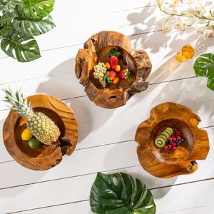 riess-ambiente Massive Schale NATURE ROOT 40cm natur Teakholz Wurzelholz Holzschale Dekoschale Obstschale
