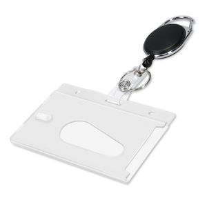 kwmobile Schlüssel Jojo mit Ausweishülle - Schlüsselanhänger Clip ausziehbar - Schlüsselband Kartenhalter Hülle mit Karabiner Anhänger