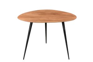 SIT Möbel Couchtisch dreieckig | Tischplatte Akazie | Beine Metall | B 54 x T 49 x H 41 cm | natur | 01053-17 | Serie THIS & THAT