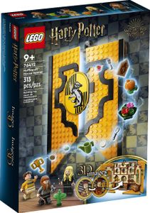 LEGO 76412 Harry Potter Hausbanner Hufflepuff, Hogwarts-Wappen und Gemeinschaftsraum-Spielzeug, 2in1-Reisespielzeug und Wand-Deko, Sammler-Set mit Cedric Diggory-Minifigur