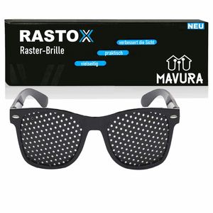 RASTOX Raster-Brille Loch-Brille Augentraining Entspannung Gitter-Brille schwarz