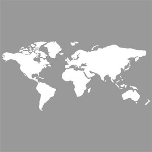 Wandtattoo Weltkarte WT00000001 – S - klein / weiß