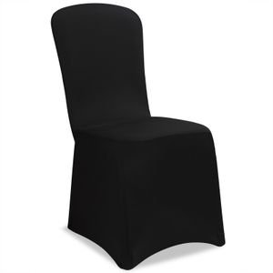 2x Stuhlhussen Stretch Stuhlbezug Stuhlüberzug Stuhl Bezug Hussen Weihnachten, Farbe:schwarz
