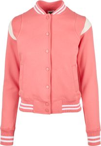 Urban Classics Damen Jacke Ladies Inset College Sweat Jacket Palepink/Whitesand-3XL