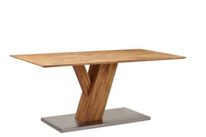 Massivholz Tisch Esszimmertisch Küchentisch Wildeiche geölt massiv Schweizer Kante 180x77,5x90 cm