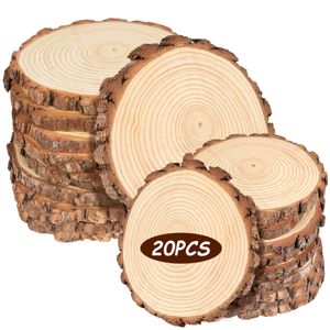 20 Stück runde Holzscheiben ohne Löcher, 14-15cm Kiefer, original Holzfarbe, DIY Dekorationsmaterial