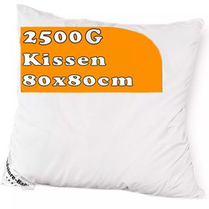 Kopfkissen Feder Kissen 100% Federkissen 80x80 cm 2500g pillow Schlafkissen Bettkissen  Standard und RDS  Gänsefedern Couchkissen Natur