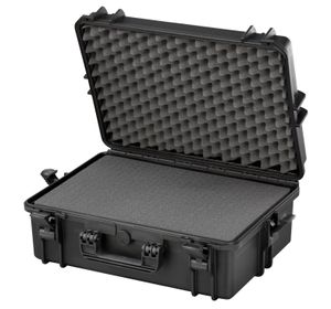 MAX 505S wasserdichter  und staubdichter Koffer in schwarz, inkl. Schaumstoffeinlagen mit Würfelstanzung zur individuellen Anpassung IP 67