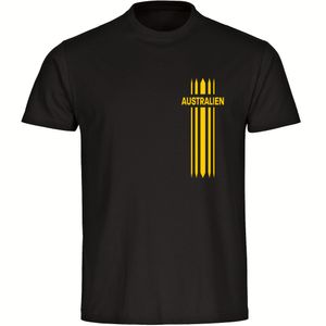 multifanshop Herren T-Shirt - Australien - Streifen, schwarz-1, Größe 5XL