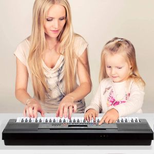COSTWAY 61 Tastatur Elektrisches Keyboard mit Notenständer Mikrofon, 300 Klangfarben, 300 Rhythmen, 30 Demo, Digital Piano für Kinder Anfänger