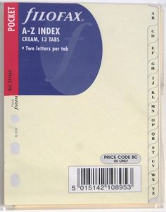 Filofax Einlage Pocket: Register A-Z in cream