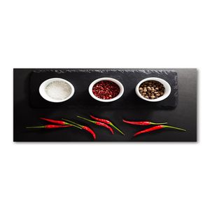 Tulup Acrylglas - Wandkunst - 125 x 50 cm - Bild auf Plexiglas® Dekorative Wand für Küche & Wohnzimmer - Essen & Getränke - Gewürze Chili - Rot