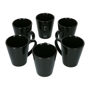 6er Set Kaffeebecher konisch 300 ml - Verschiedene Farben verfügbar, Farbe:schwarz