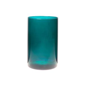 Dekoglas, Vase LEVI ESSENTIALS Zylinder H. 20cm D. 14cm petrol blau Glas Hakbijl
