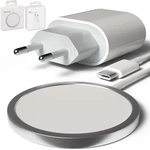 MagSafe Ladegerät für iPhone 15 Pro Max Plus | Ladepad USB C Schellladegerät 20w Power Adapter & 1m USB C Kabel: MagSafe + Ladegerät
