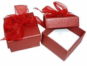 10 Geschenk-Schachteln rot 5x5 cm Schleife Ringbox Schmucketui Ringschachtel Ringetui