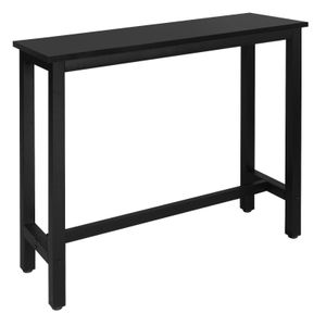 WOLTU BT17sz 1x Bartisch Bistrotisch Stehtisch Esstisch, Metallgestell, Tischplatte aus MDF, Schwarz, 120x40x100cm(BxTxH)