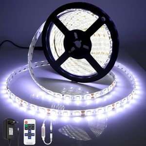 5M LED Streifen Wasserdicht Lichtband SMD 5050 Dimmbar Kaltweiß Lichtleiste mit Fernbedienung