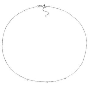 MATERIA by Matthias Wagner Herz Choker Kette Silber 925 Damen Halskette 42-45 cm CO-35-Silber