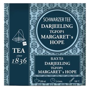 Schwarzer Tee Darjeeling Margaret´s Hope 50 Pyramidenbeutel im Sachet à 3 g