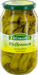 Feinkost Dittmann Pfefferonen grün und mild pikant im Glas 850g