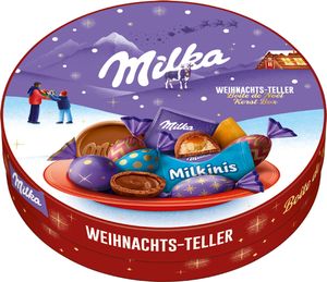 Milka Vianočný tanier mix rôznych príchutí Milka 195g