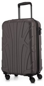 Suitline - Handgepäck Koffer Trolley Rollkoffer Reisekoffer, Koffer 4 Rollen, TSA, 55 cm, 34 Liter, 100% ABS Matt,Titan