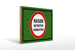 Holzschild Hinweis 40x30cm Rasen Betreten verboten