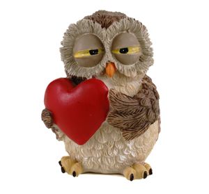 Funny Gufi - Verliebte Eule hält Herz 7 cm niedliche Deko Figur