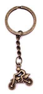 Onwomania Schlüsselanhänger Motorrad Bike Bronze Metall Anhänger Charm