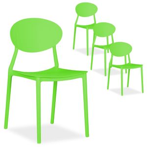 Homestyle4u 2451, Gartenstuhl grün 4er Set stapelbar wetterfest Gartenmöbel Stühle aus Kunststoff modern