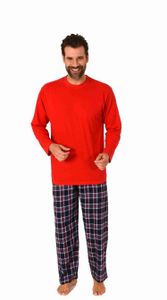 Herren langarm Schlafanzug Pyjama mit karierter Flanell Hose - 222 101 10 873