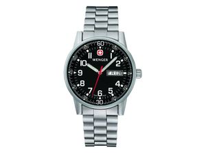 Wenger Uhr Commando Day Date XL, Edelstahl-Armband