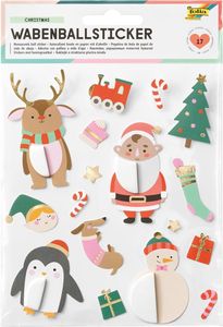 folia Weihnachts-Wabenball-Sticker CHRISTMAS 1 Stickerbogen 140 x 165 mm