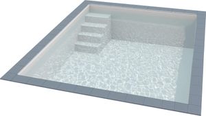 KWAD Styropor Pool Easy mit gerader Treppe links 8 x 4 x 1,5 m weiß