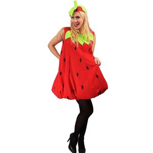 Erdbeer Kostüm Kleid Erdbeere rot für Damen