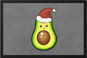 Weihnachts-Avocado Fußmatte Geschenkidee Avocado-Fans Guacamole Süßes Motiv für Weihnachten für Familie Freunde