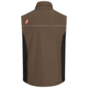 NITRAS Motion TEX Light Softshell-Arbeitsweste - Leichte Herren-Softshellweste Braun / Schwarz 3XL