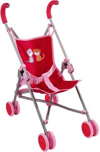 HABA kočík pre bábiky Jule, kočík pre bábiky, kočík, kočík, príslušenstvo pre bábiky, skladací, červený, 303815