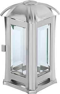 MOLL Grablaterne Edelstahl mit Glas matt 14x14x24cm inox
