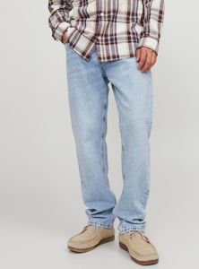 JACK & JONES Denim Jeans Hose Regular Baumwolle Pants mit Knopfleiste JJORIGINAL Größe: 30W / 32L