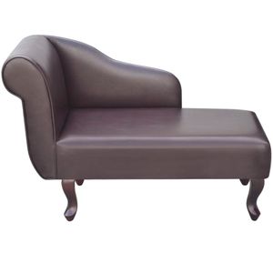 vidaXL Chaiselongue brązowa imitacja skóry