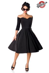 Belsira Premium Vintage Swing-Kleid schwarz L