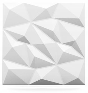|8qm-32 Stück| 3D Wandpaneele Wandverkleidung Deckenpaneele Platten Paneele XPS Diamant Weiß 50x50 cm