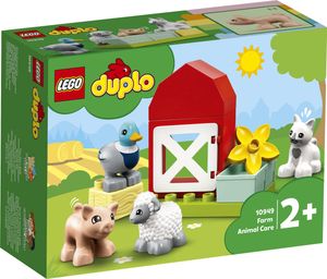 LEGO 10949 DUPLO Tierpflege auf dem Bauernhof mit Figuren: Ente, Schwein, Schaf und Katze